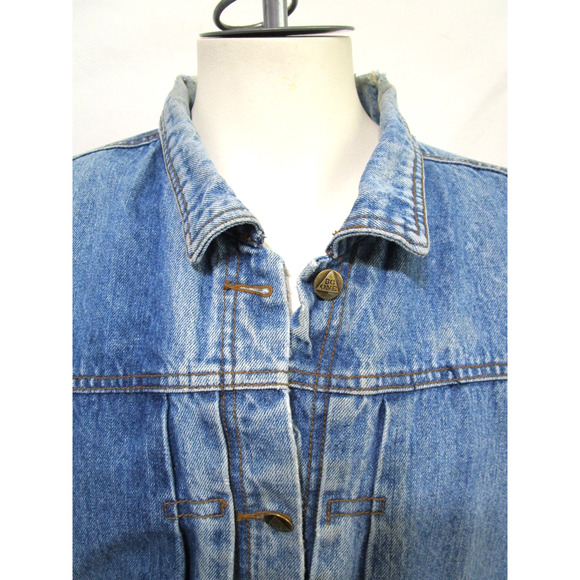 VTG 80s-90s Un Bleu Choix Oversize Denim Jacket Men Sz S - Picture 4 of 12